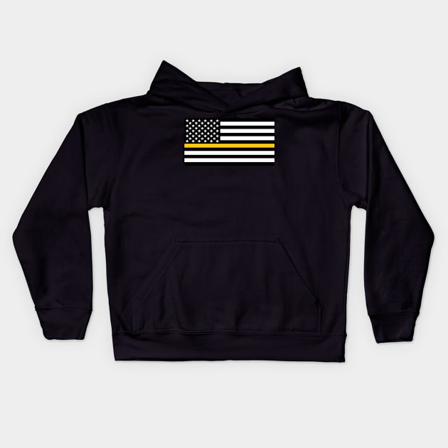 Thin Gold Line American Flag Kids Hoodie by Scar